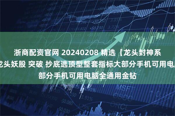 浙商配资官网 20240208 精选【龙头封神系统】套装 擒龙头妖股 突破 抄底逃顶型整套指标大部分手机可用电脑全通用金钻